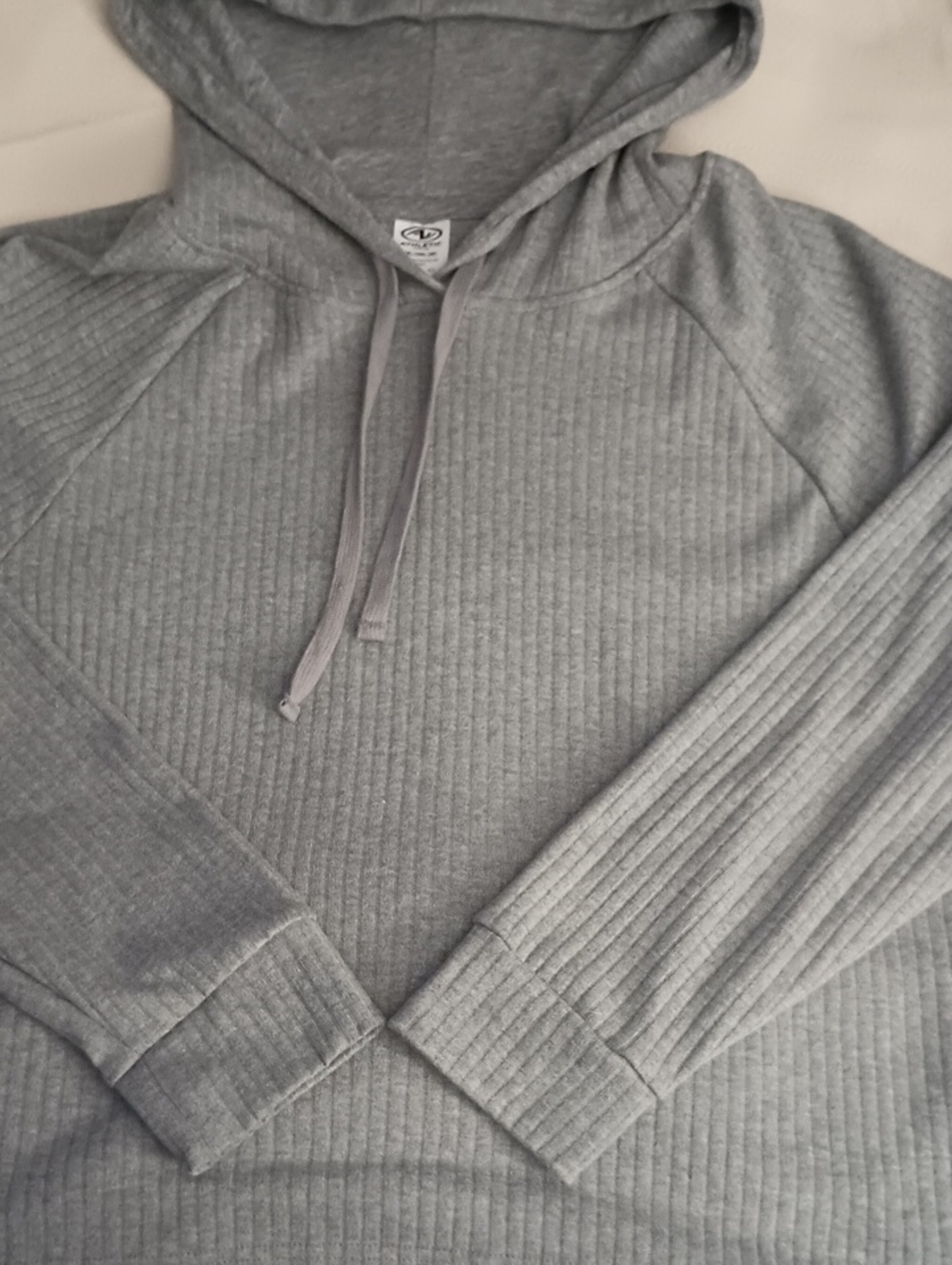 Women's Ribbed Hooded Sweater - Gray